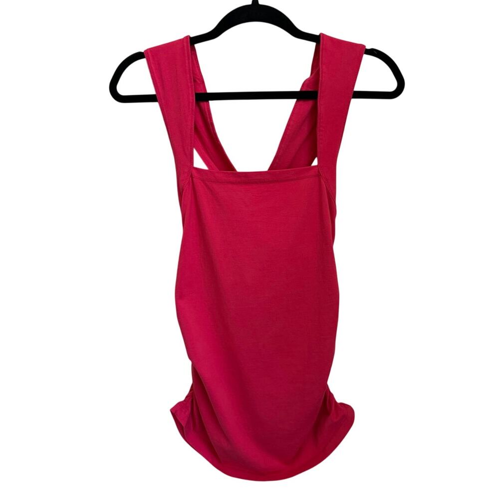 Pilcro Anthropologie Coral Ruched Cross-Back Tank Top S